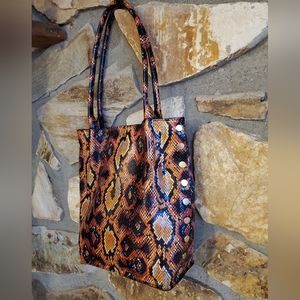 Hammitt Oliver Medium Botanical snake, Hobo leather purse tote